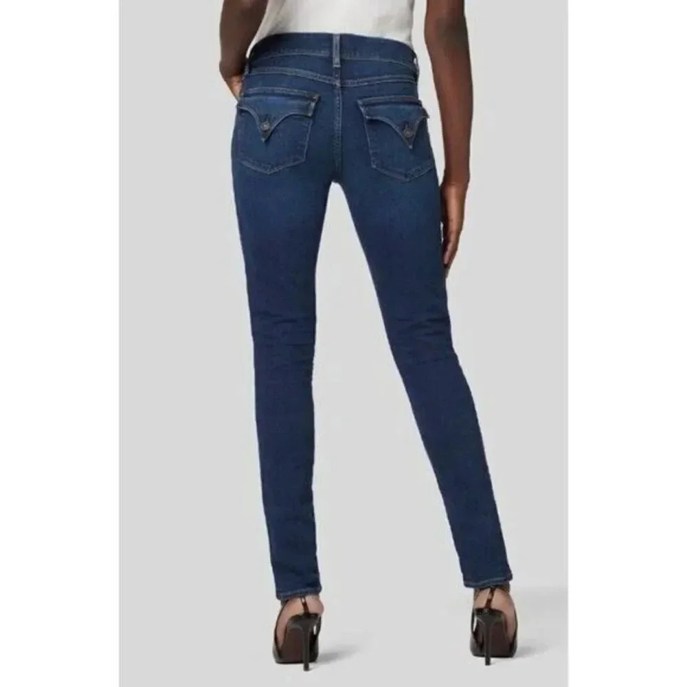 Hudson Collin Mid Rise Flap Dark Wash Skinny Jeans 32